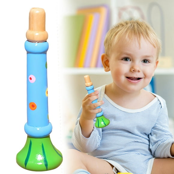Small Wooden Trumpet Children's Toy Baby Plays Early Education Musical Instruments Foam for Toddlers Cat Piano for Toddlers Building for Toddlers 1-3 Kids Computer for Girls 4 Years Climbing for