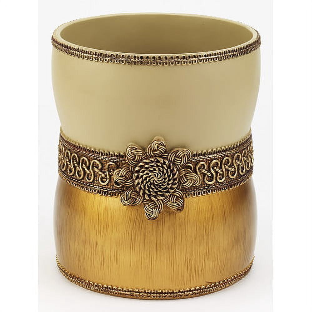 Braided Medallion Waste Basket Granite