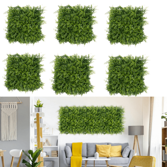 GOGRANT 12 Pack 20x20in Artificial Grass Wall Panels, Faux Hedge Panels Greenery Wall, Green Wall Decor for Indoor Outdoor, Grass Backdrop for Garden Yard Fence Decoration, 33 SQ FT