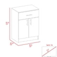 thumbnail image 3 of Kitchen Pantry Storage Cabinet In White And Oak Shade 1 - Countertop, Drawer & 2-door With 2 Shelves For Well-organized, 3 of 4
