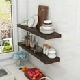 thumbnail image 5 of Fun Memories 36 inch Floating Shelves, 8 inch Deep Rustic Wood Wall Shelves Set of 2,Walnut, 5 of 5