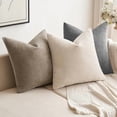 thumbnail image 5 of Pack of 2 Dark Gray Decorative Pillow Covers 18x18 Inch Soft Chenille Couch Throw Pillows Farmhouse Cushion Covers for Home Decor Sofa Bedroom Living Room, 5 of 6