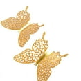 thumbnail image 5 of Pegatinas de pared 3D, impermeables, fondo de pantalla decorativo para el hogar, pegatinas de pared de mariposas huecas y bronceadas metálicas, 5 of 5