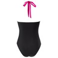 thumbnail image 6 of VISALY Women's One Piece Swimsuit Tummy Control Halter Tankini Bathing Suits V Neck Slimming 1 Piece Swimwear Halter Swimsuit Tummy Control Ruched Front Twist Bathing Suit for Beach Pool Hot Pink M, 6 of 6