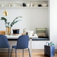 thumbnail image 3 of Set of 2 Stackable Dining Kitchen Chairs Plastic Armless Side with Back Curved Round Shape Chrome Metal Legs Indoor Outdoor Patio Blue, 3 of 14