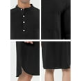thumbnail image 5 of INSPIRE CHIC Chemise de Nuit pour Homme à Col Henley à Bande Pyjama Robe de Nuit 2TG Noir, 5 of 5