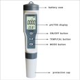 thumbnail image 3 of Medidor de pH digital 3 en 1 con ATC, probador de calidad del agua con precisión de pH de ± 0,1, rango de medición para hidroponía, consumo doméstico, piscina y acuario, 3 of 5