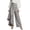 Grey, variant on Asymmetrical Wrap Front Linen Pants for Women High Waist Wide Leg Summer Casual Streetwear Trousers