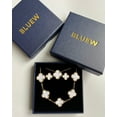 thumbnail image 4 of BLUEW Four Leaf Lucky Clover Jewelry Set, Pendant Necklace, Earrings, Bracelet for Women, 18K Gold Plated Stainless Titanium Steel, Mother-of-Pearl, 4 of 7