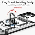 thumbnail image 5 of Allytechgroup Rotatable Kickstand Case for Motorola Moto G (2025), Military Grade Drop Protection Slide Camera Cover Anti-Scratch Case with Kickstand Support Magnetic Car Mount, Silver, 5 of 8