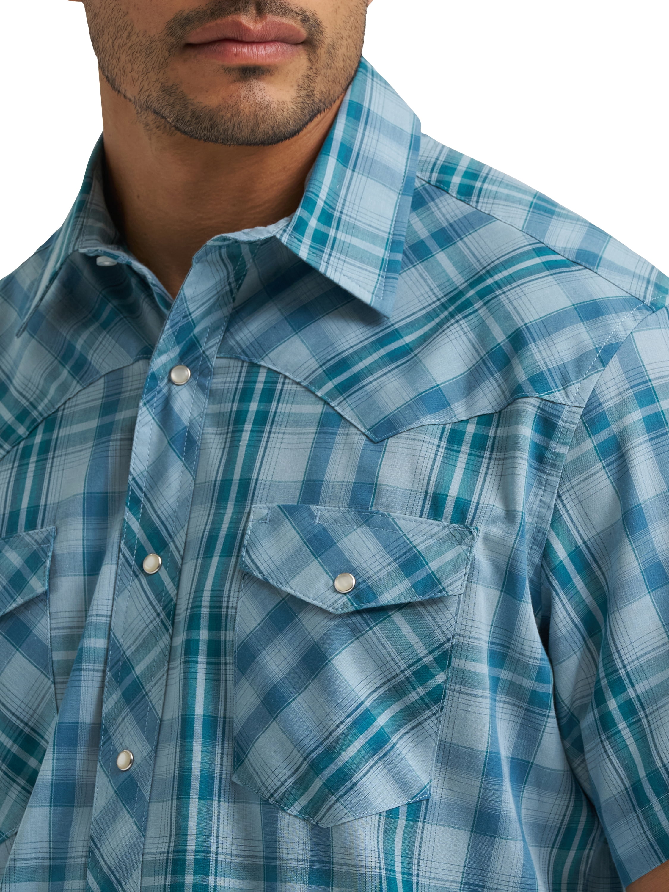 Wrangler® Men's and Big Men's Regular Fit Short Sleeve Western Shirt, Sizes S-5XL
