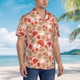 thumbnail image 3 of Balery Dragonfly Mushroom Camisas hawaianas de manga corta para hombre, camisas playeras de corte holgado, camisas de vacaciones con botones,X-Large, 3 of 7