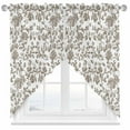 thumbnail image 2 of Vintage Brown Floral Swag Curtain Valance for Windows, Farmhouse Flower Window Treatments Short Swag Topper for Kitchen Windows Bathroom Bedroom, 28"x36", 2 of 8