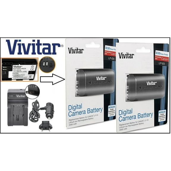 Hi Capacity 2-Pcs LP-E6NH Battery for Canon EOS R6 R5 Ra