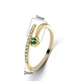 thumbnail image 2 of 2PCS 2 in 1 Open Ring Simple Zircon Inlaid Ring Lovers Open Rings (White+Golden), 2 of 8