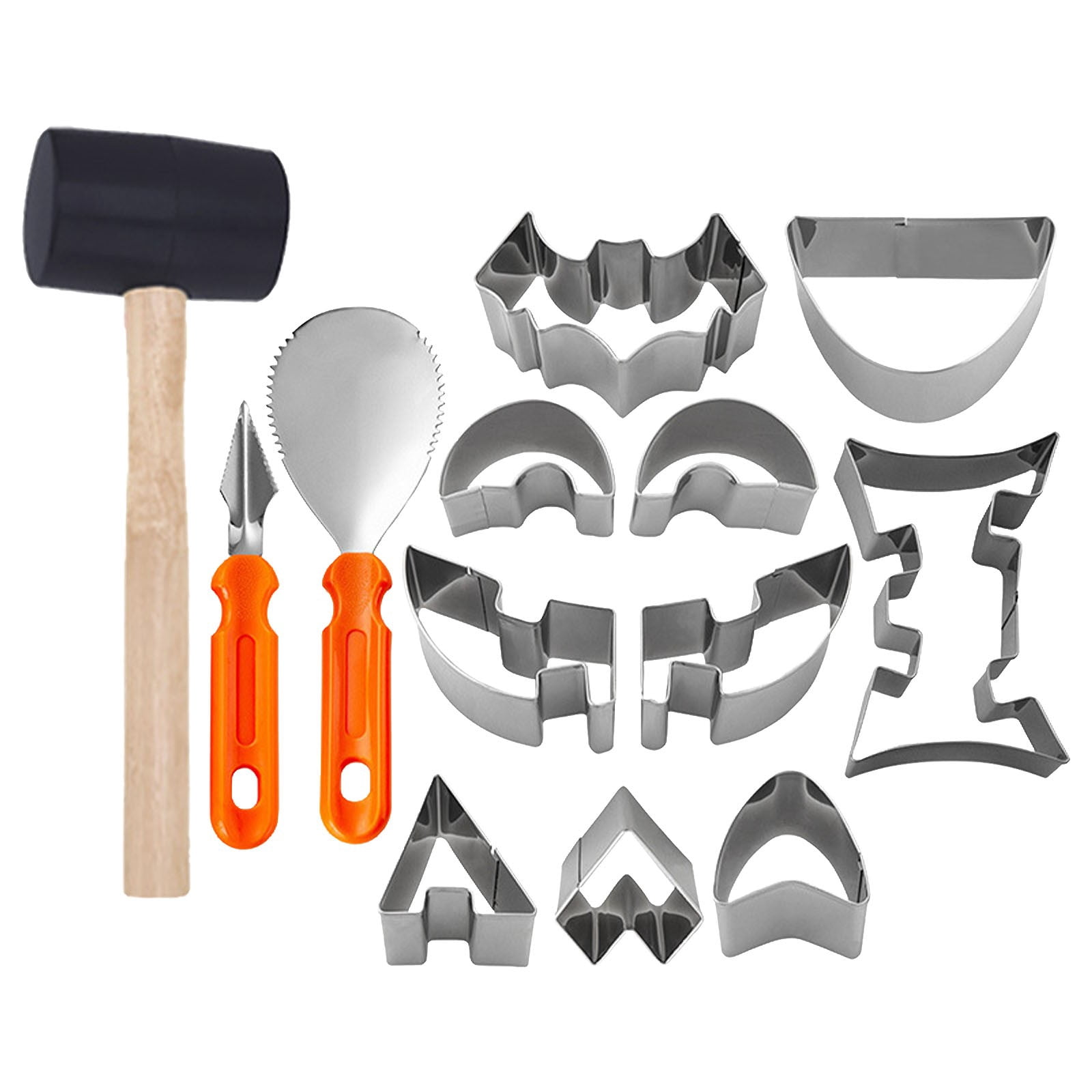 Décor d'Automne Ensemble d'Outils de Sculpture de Citrouille pour Halloween Jack O', Kit de Sculpture de Citrouille d'Halloween avec Modèles et Outils