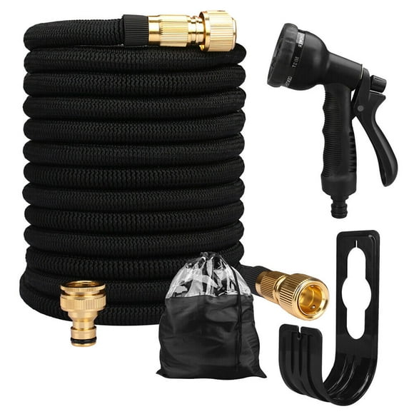 Expandable Garden Hose, High-Quality Materials, Flexible and Lightweight, Triple Layer Latex Inner Tube for Durability, 17 Feet Expanding to 50 Feet, Retractable Hose for Easy Storage and Use
