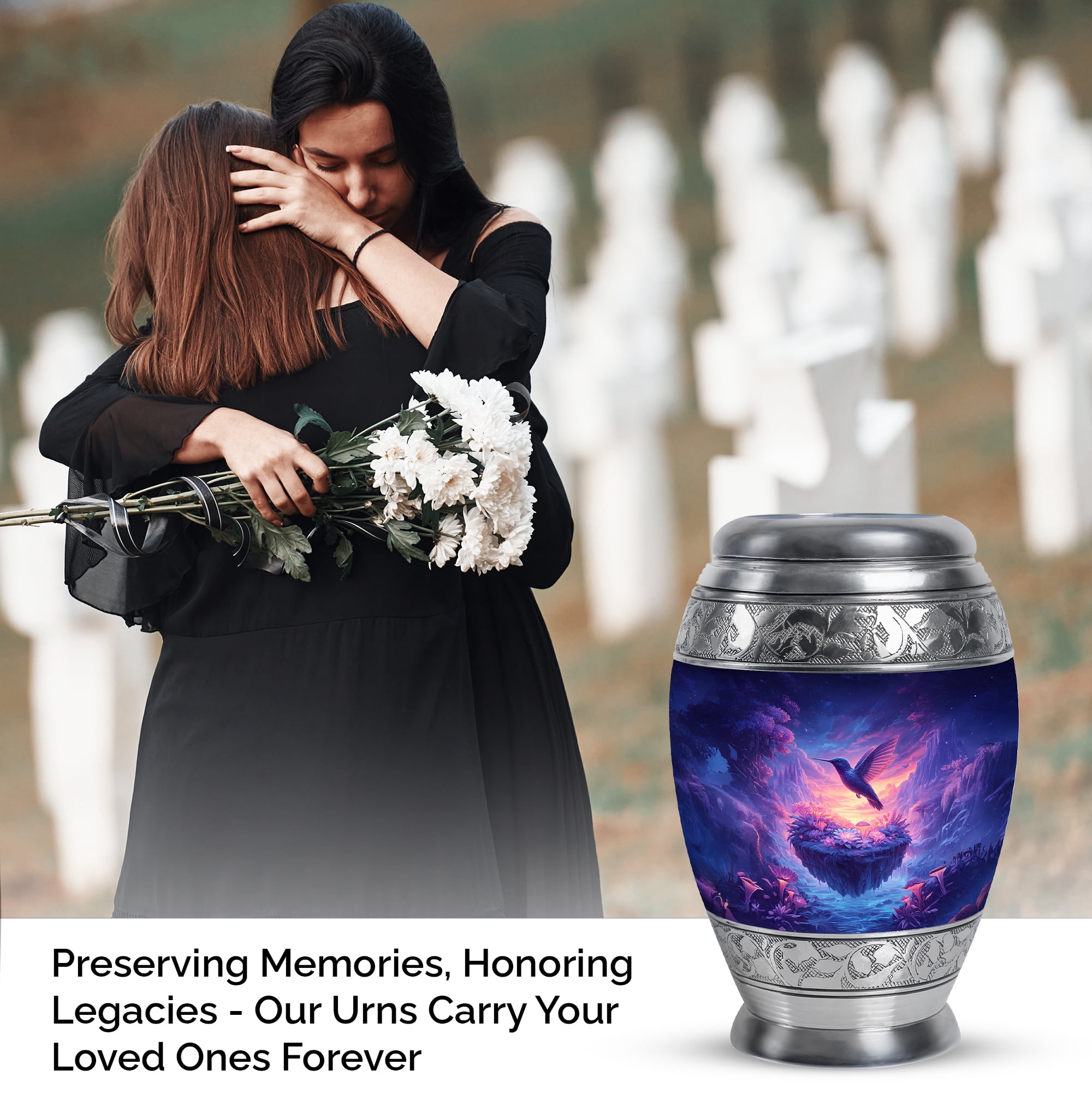 Humming Bird Funeral Urns For Adult For Man, Flowers Keepsake Memorial Urn For Human Ashes Adult Male, Pink Cremation Urns For Human Ashes, Purple Urn For Cremated Remains 3 Inch