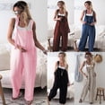 thumbnail image 5 of Combinaison Décontractée d'Été pour Femmes Salopettes en Lin Pantalons Larges, 5 of 5