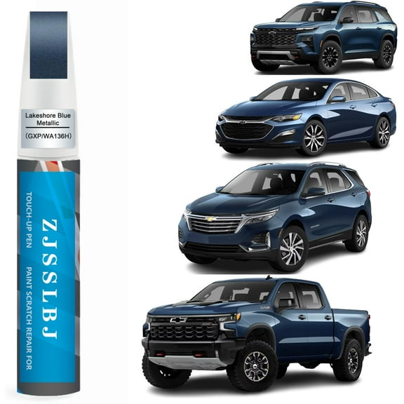 Car Touch Up Paint(Lakeshore Blue Metallic(GXP/WA136H)) for Chevrolet, Car Paint Scratch Repair Kit, Quick & Easy Solution to Repair, 2 in 1 Scratch Remover Pen with Color-Matched