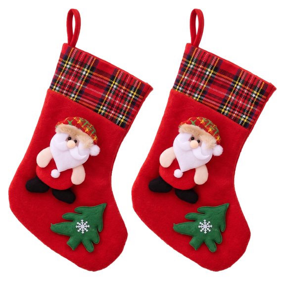 Unique Bargains Playful Cartoon Christmas Stockings Sideboard Rail Accents Red Old Man 12"