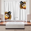 thumbnail image 2 of Ambesonne Turkey Kitchen Curtains, Funny Poultry Animal, 55"x39", Brown Black Yellow, 2 of 3