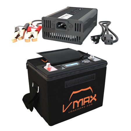 VMAX VPG12C-50LFP LITHIUM 50AH 12V U1 Deep Cycle Battery Marine for Aquos Haswing Trolling motor + LIFEPO4 16.8V Charger + Carry