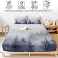 thumbnail image 5 of Full Size Fitted Sheet Set - Blue Mist Forest 3 Piece Bedding Sets 16" Deep Pocket Fitted Sheet with 2 Pillowcases Pine Larch Trees Natural Landscape Brushed Microfiber Hotel Luxury Bed Sheets, 5 of 9