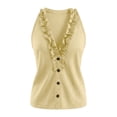 thumbnail image 5 of WCJM Women's V Neck Button Up Sleeveless Halter Top Loose Flowy Cami for Hot Days Tank Tops for Women, 5 of 5