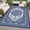Dark Blue White, variant on 8'x10' ZACOO Vintage Medallion Plastic Straw Waterproof Outdoor Rug Stain & Mark Resistant Anti‑Pilling Carpet for Patio Porch Deck , Black Brown
