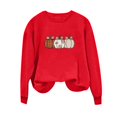 thumbnail image 6 of VKOYWKM Women's Halloween Graphic Sweatshirt Spooky Season Print Pullover Top Cute Crewneck Sweatshirt Oversized Long Sleeve Fall Sweatshirts, 6 of 7