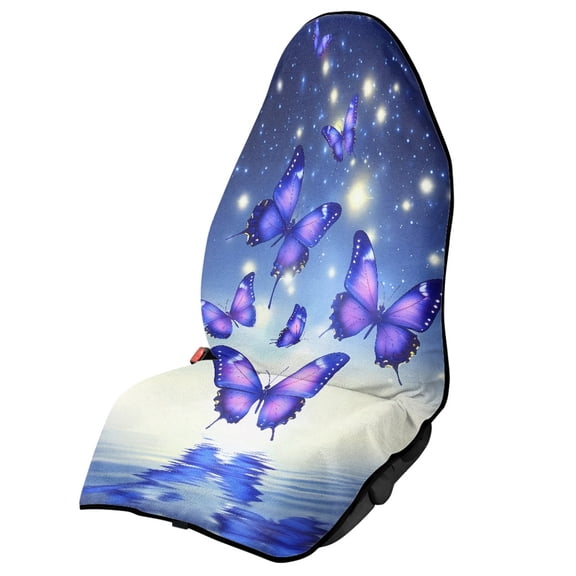 XYZCANDO Purple Butterfly Pattern Car Seat Towel Cover Sweating Waterproof Sweating Car Seat Cover, Breathable Moisture-Wicking Terry Cloth Car Seat Covers Fit for Sedans Vehicle SUV