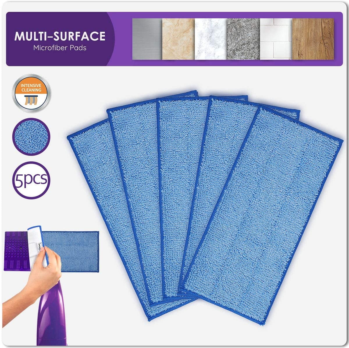 Reusable Mop Pads Replacement Microfiber Mop Pads Compatible with Swiffer Wet Jet 5 Pack