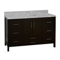 thumbnail image 2 of California 60" Single Bathroom Vanity with Chocolate Cabinet and Carrara Marble Top, 2 of 6