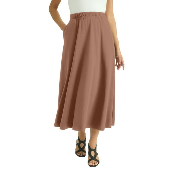 Jessica London Women's Plus Size Soft Ease Midi Skirt