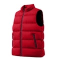 thumbnail image 3 of Iyufng Mens Mock Neck Horizontal Quilted Puffer Vests Zip Up Lightweight Winter Sleeveless Jackets with Zipper Side Pockets, 3 of 7