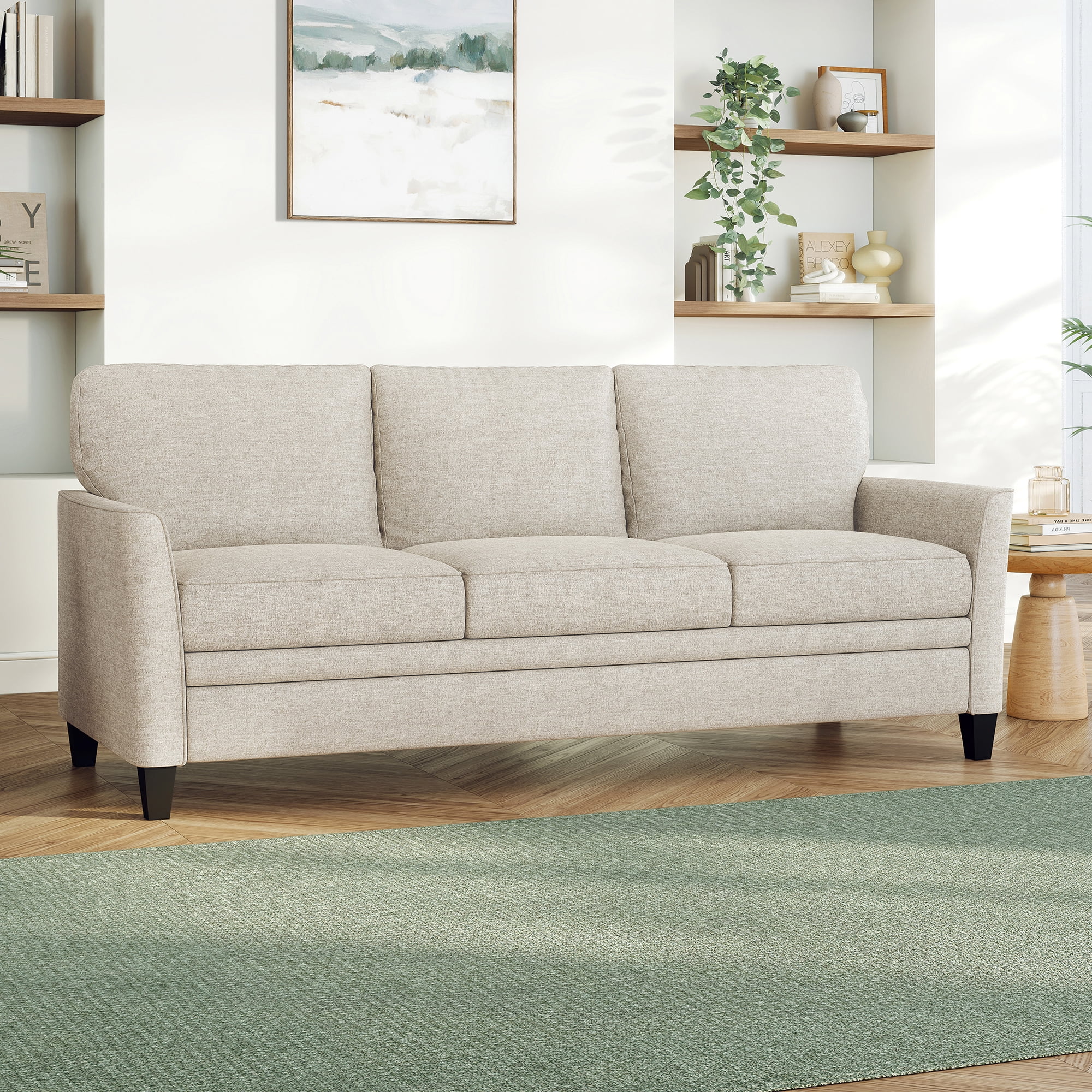 Mainstays Kensington 80.5 in 3-Seat Classic Modern Sofa, Beige