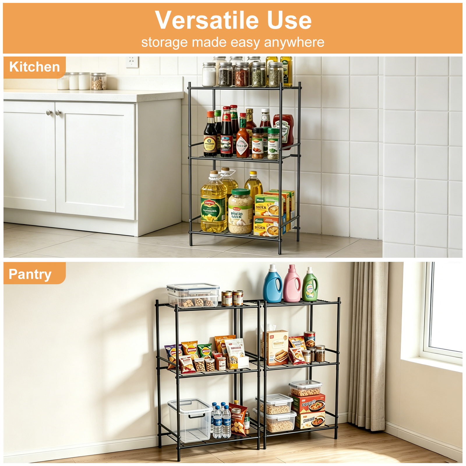 TAIMASI 3-Shelf Steel Wire Rack Storage Shelving Unit photo 7