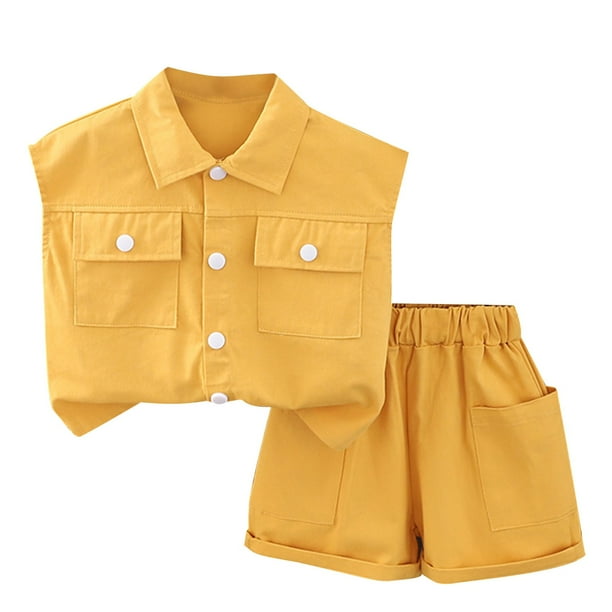 Odeerbi 1-8 Años Niños Verano Conjuntos Algodón Camisa Sin Mangas Pantalones Cortos Conjunto Camisetas Sin Mangas Conjunto Dos Piezas