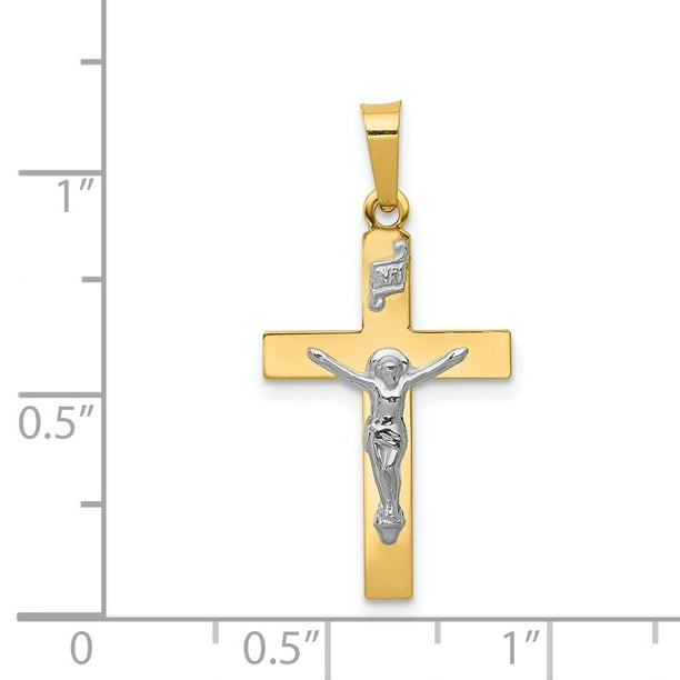 14K Yellow Gold Polished INRI Crucifix Cross Pendant - Walmart.ca