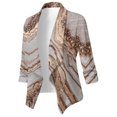 thumbnail image 1 of Chaquetas de traje de Negocios Solapa de moda con estampado de para mujer Corte entallado,temperamento blazer（Caqui， XXL), 1 of 2