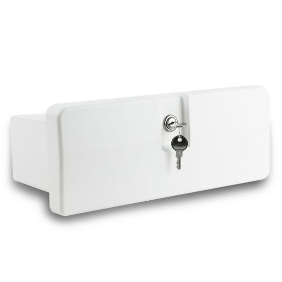 Five Oceans Boat Glove Box, Lockable with 2 Keys, High-Impact and UV-Resistant White ABS Palstic - FO2894
