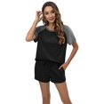 thumbnail image 2 of EFINNY Women's Short Sleeve Pjs Top and Shorts Sets 2Pcs Sleepwear Contrast Color Pajamas Round Neck Comfy Cotton Loungewear S-3XL, 2 of 8