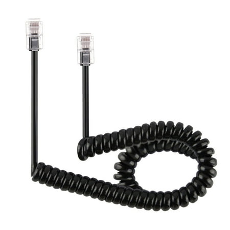 4 Core Male to Male RJ11 Spring Style Telephone Extension Coil Cable ...