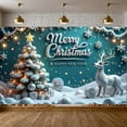 thumbnail image 3 of Decorated Tree Merry Christmas Reindeer Banner Snowflakes for Holiday Party Celebration Winter Decoration, 3 of 9
