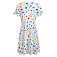 thumbnail image 5 of Watercolor Confetti White Background Dress Summer Street Style Dresses Female Short Sleeve Printed Sundress, 5 of 7