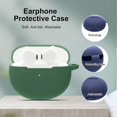 thumbnail image 2 of Funda protectora para auriculares de silicona suave anticaídas, compatible con Bluetooth, funda de transporte para OPPO Enco Air/Air 2, azul oscuro, 2 of 5