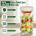 thumbnail image 2 of Lumikrypt 4 Pack Glass Salad Jars with Lids Meal Prep, 32oz Mason Jars, Two Small Built-in Boxes with Wet/Dry Separation for Salad Dressing and Dry Ingredients,Leakproof Lunch Container, 2 of 7