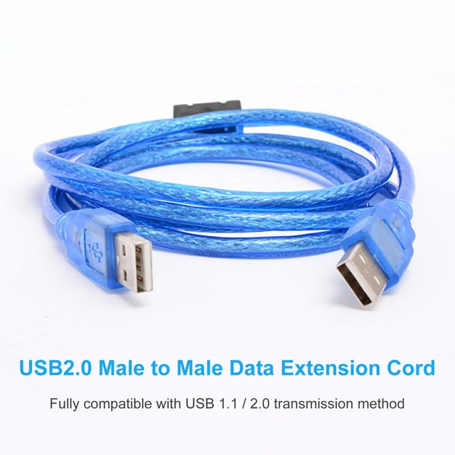 Data Cable Dual-head High Speed 150/300cm USB2.0 Male to Male Data Extension Cord for Computer