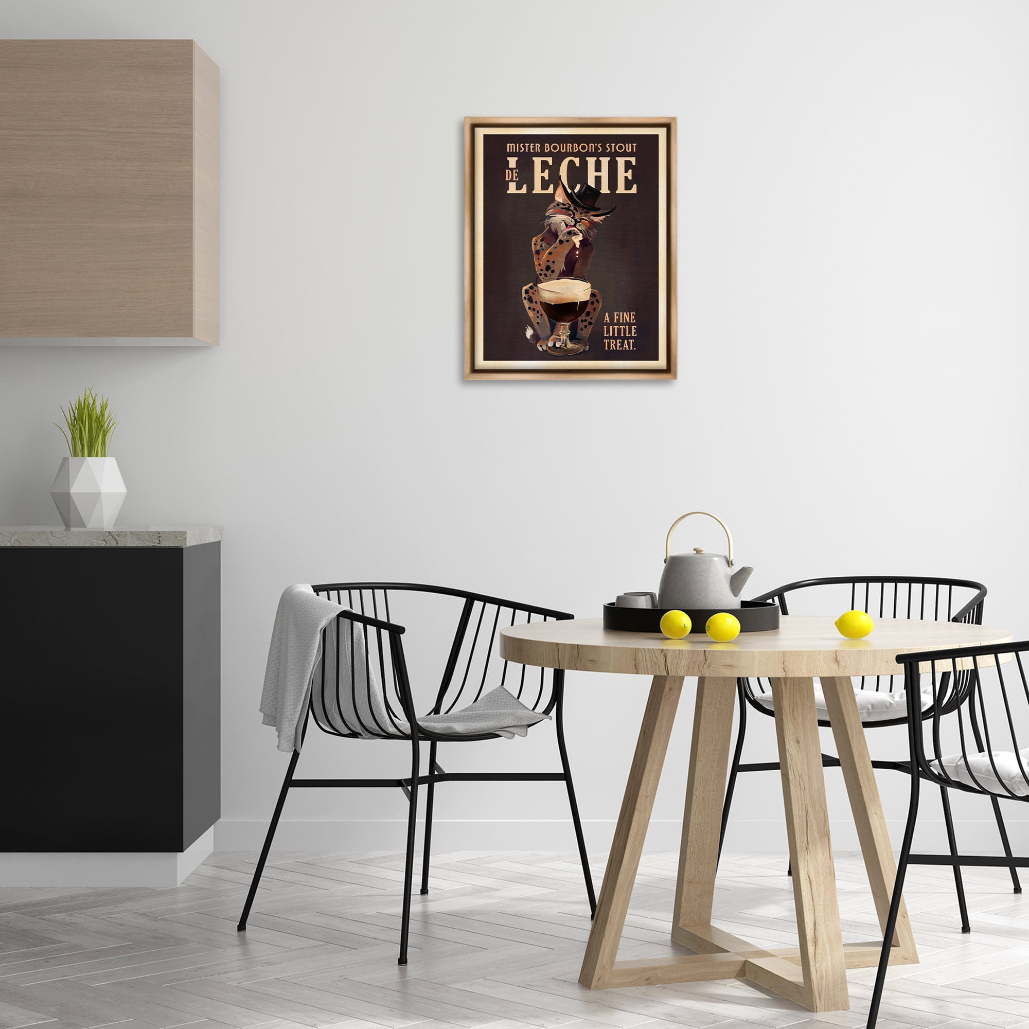 Stupell Industries Bourbon De Leche Stout Food & Beverage Painting Brown Floater Framed Canvas Art Print Wall Art, 17 x 21